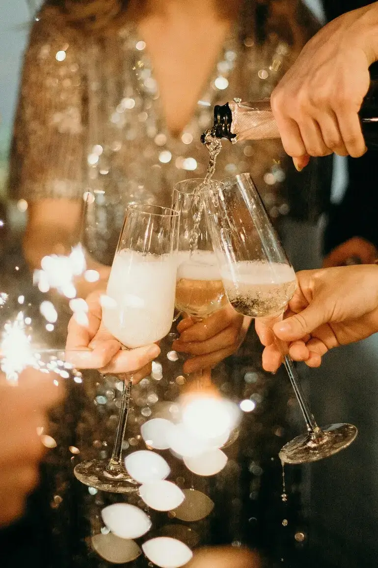 Champagne toast at a Spokane wedding
